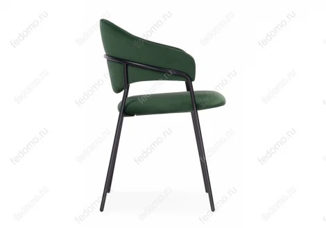 Стул Woodville на металлокаркасе Рансол темно-зеленый / черный глянец 483861