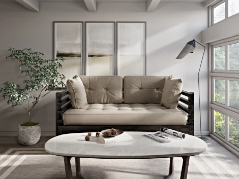 Диван Arsko Стоун Мини венге бежевый велюр