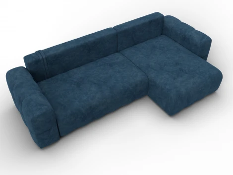 Диван угловой Лига-110 НПБ угол универсальный (ДВП,ДСП,ЛДСП,Брус,Фанера,Велюр/Синий) Лига Диванов 136526