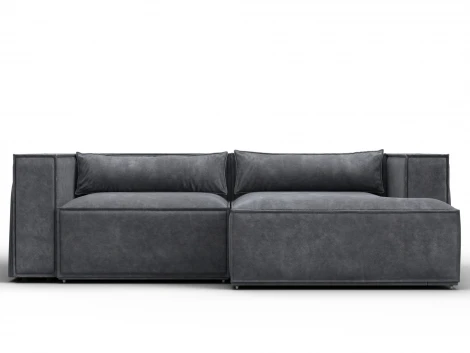 Диван угловой Лига-061 угол правый (ДСП,Брус,Фанера,Велюр/Темно-серый) Лига Диванов 131145