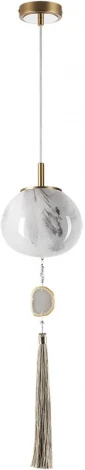Подвесной светильник Odeon Light Fiolent 5432/1 золотой(под латунь)/стекло/кисточка/агат E14 1*40W (220V, на проводе)
