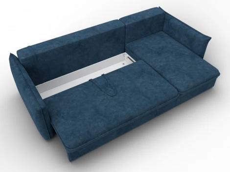 Диван угловой Лига-100 НПБ угол универсальный (ДСП,Фанера/Пластик/Велюр/Синий) Лига Диванов 133661