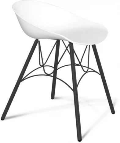 Стул SHT-ST19/S100 на металлокаркасе белый/черный муар Sheffilton 5948327201
