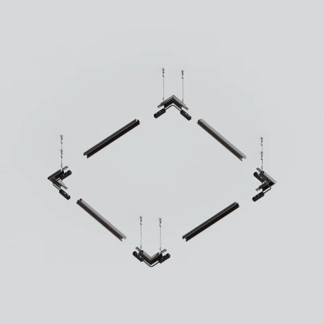 Шинопровод под гипсокартон накладной/подвесной магнитный черный 2м Maytoni Busbar trunkings Exility TRXM034-R-412B (48V)