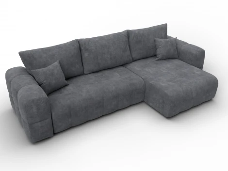 Диван угловой Лига-110 НПБ угол универсальный (ДВП,ДСП,ЛДСП,Брус,Фанера,Велюр/Темно-серый) Лига Диванов 136527