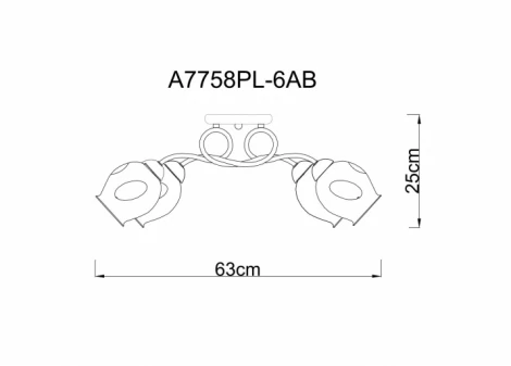 Потолочная люстра Arte Lamp Riccio A7758PL-6AB