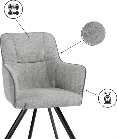 Стул на металлокаркасе Woodville Elis gray / dark gray / black арт.15839