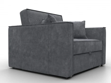 Кресло-кровать Лига-104 (80) (ЛДСП,Брус,Фанера,Велюр/Темно-серый) Лига Диванов 134848