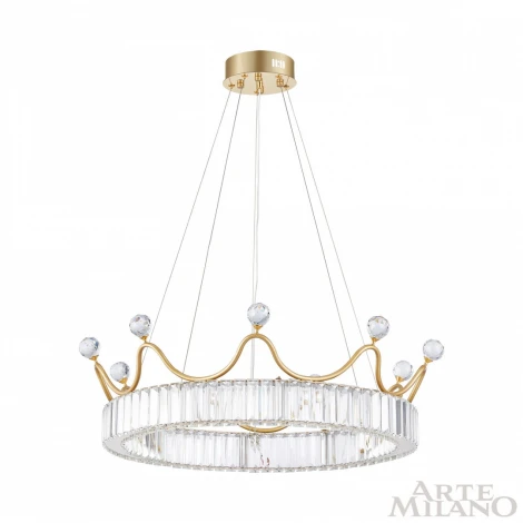 Подвесной светильник Arte Milano Venezia 310322/D600 GD (регулировка яркости, LED, 220V, хрусталь, пульт управления, на тросе, круглые)