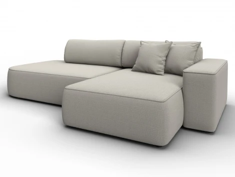 Диван угловой Лига-065 БП угол правый (ДСП,Рогожка/Бежевый) Лига Диванов 134783