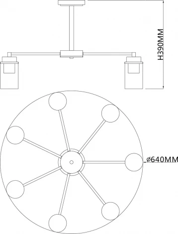 Потолочная люстра на штанге Escada Dinasty 2118/7P E14*40W Black/Brass (220V)