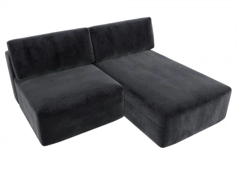 Диван угловой модульный Лига-060 НПБ угол универсальный (ЛДСП,Брус,Фанера/Пластик/Велюр/Темно-серый) Лига Диванов 129497