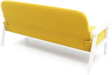 Диван Arsko прямой Флори М белая эмаль велюр желтый