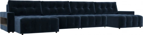 Диван п-образный с полками Лига-053 НПБ Лонг Лига Диванов (Велюр) арт.128993