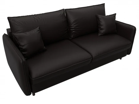 Диван прямой Лига-064 НПБ (ДСП/Дерево/Экокожа/Коричневый) Лига Диванов 129928