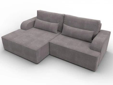 Диван угловой Лига-120 угол левый (ДСП,Брус,Фанера,ЛДС,Велюр/Бежевый) Лига Диванов 137288L