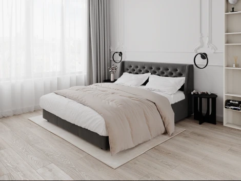 Кровать-диван прямой серый, 160 D1 Ричмонд AAA41324004 Premier 25