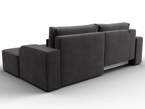 Диван угловой Лига-120 угол правый (ДСП,Брус,Фанера,ЛДС,Велюр/Темно-коричневый) Лига Диванов 137289