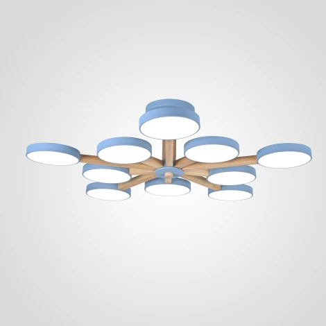 Потолочная люстра Wi-Fi на штанге Turna L10 Blue By ImperiumLoft Turna-B01 (LED, 220V, голосовое управление, умный дом - Алиса)