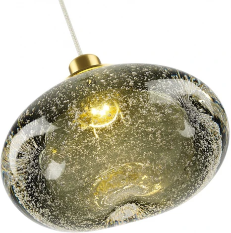 Подвесной светильник Odeon Light Mela 7045/4L зеленый/бронз/металл/стекло LED 4W 3000K 220V (на проводе, круглые)