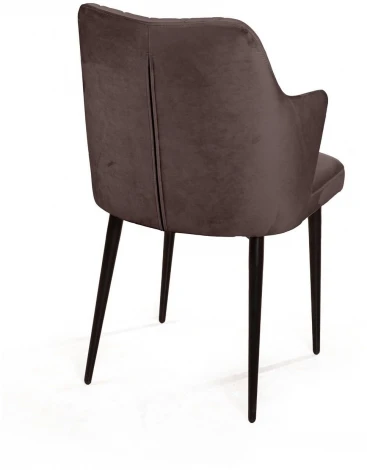 Стул с подлокотниками Hunt ромб, бархат антрацит 14 / чёрный конус Top Concept 75719