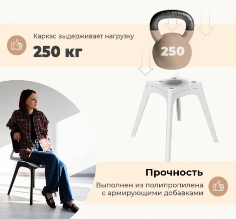 Стул Sheffilton SHT-ST59/S195 Черный/белый 4774417701