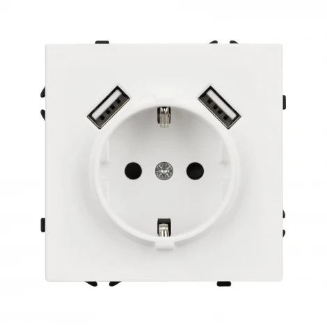 Механизм розетки с USB зарядкой SCT-NOBE-MUAA-SFPL-WH (230V, 16A) (Arlight) 054288