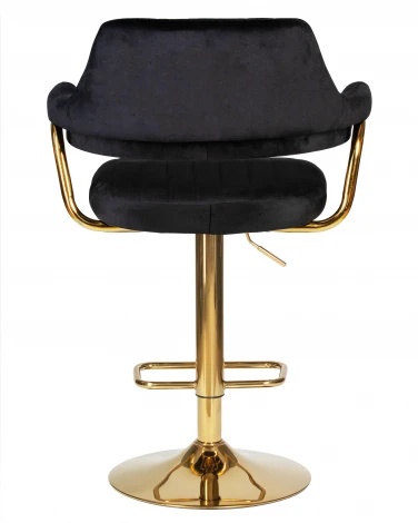 Стул барный DOBRIN CHARLY GOLD (черный велюр (MJ9-101))