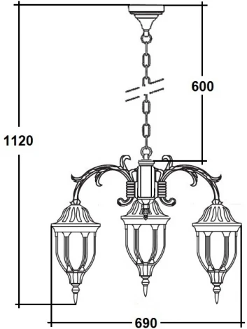 Уличный светильник подвесной Oasis Light GENUYA 92170/3/16S Bl (220V, на цепи, фонарь, IP44)