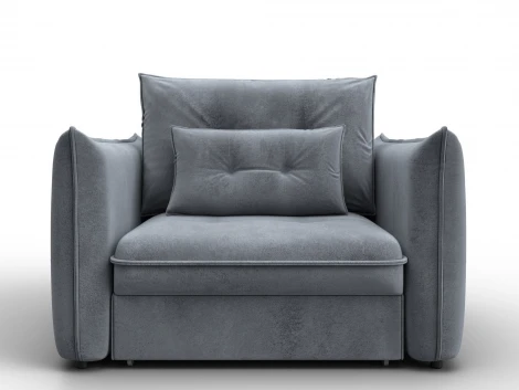 Кресло Лига-100 НПБ (ДСП,Фанера,Велюр/Серый) Лига Диванов 137001