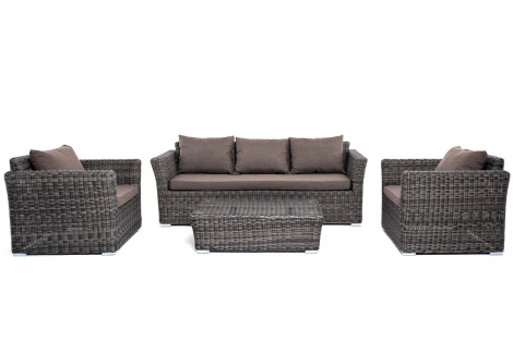 Лаунж-зона из искусственного ротанга, цвет графит 4SIS Капучино KS3C2T-4-SET graphite