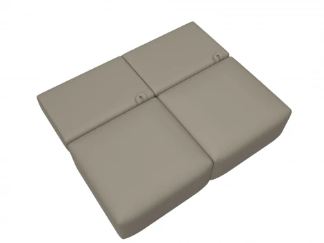 Диван прямой модульный Лига-060 НПБ (ЛДСП,Брус,Фанера/Пластик/Экокожа/Бежевый) Лига Диванов 130048