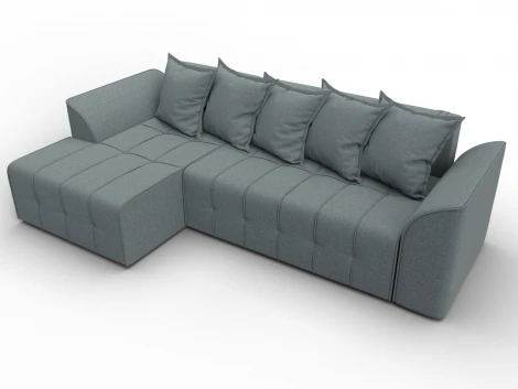 Диван угловой Лига-113 угол левый (ДСП,Рогожка/Серый) Лига Диванов 136704L