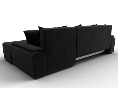 Диван угловой Лига-119 угол правый (ДСП,Брус,Фанера,ЛДС,Велюр/Черный) Лига Диванов 137094