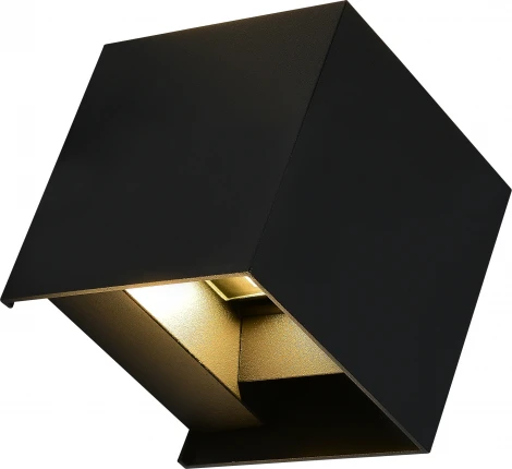 Настенный уличный светильник ST Luce Brik SL9513.401.01 черный/черный LED 1*10W (220V, куб, IP65)