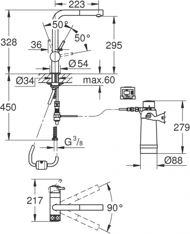 Смеситель Grohe Blue Pure Minta 30382000 с функцией фильтрации