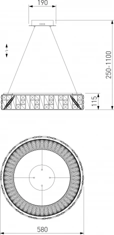 Подвесная люстра хрустальная светодиодная Bogate's Cliff 90373/1 (220V, на тросе)