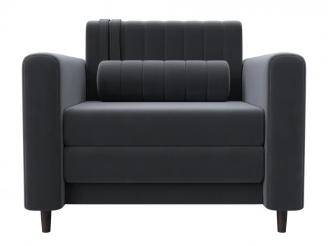 Кресло Лига-070 (ЛДСП,Брус,Фанера/Дерево/Велюр/Серый) Лига Диванов 132559