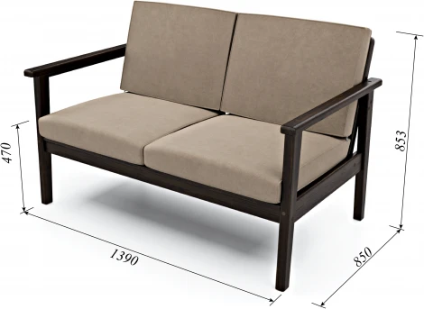 Диван Arsko прямой Лориан М венге велюр бежевый