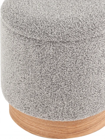 Пуф с ящиком Холли XS букле серый, Stool Group