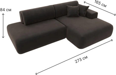 Диван угловой Лига-036 НПБ Модерн правый угол (Коричневый/Велюр) Лига Диванов арт.121411