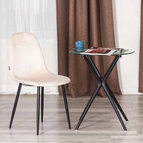 Обеденный стул Tetchair BREEZE (Велюр,Металл /Кремовый)