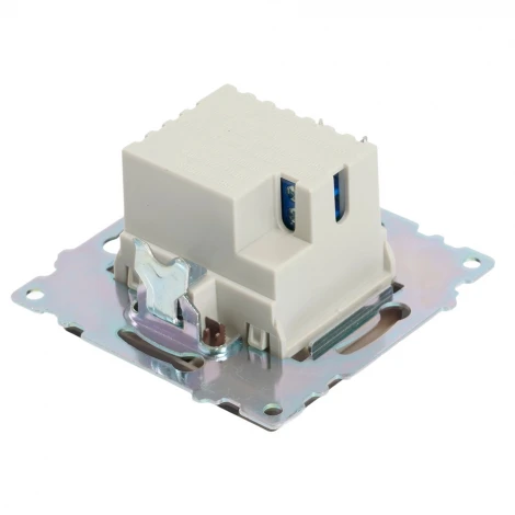 Розетка USB Type A+С (шоколад) Stekker Катрин 50057