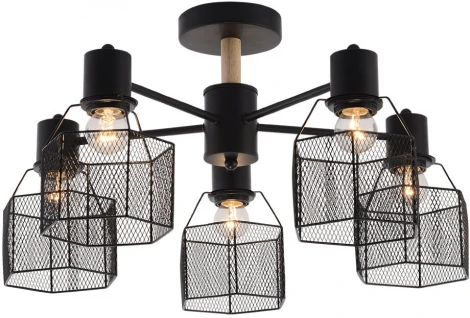 Потолочная люстра на штанге Seven Fires Lauri SF3388/5C-BK-WD