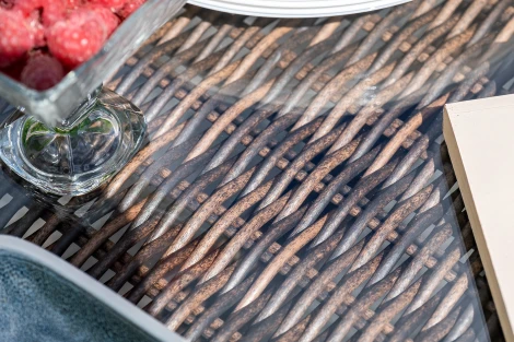 Обеденная группа из искусственного ротанга, цвет коричневый 4SIS Базелла BAZS6C3T-8-SET brown