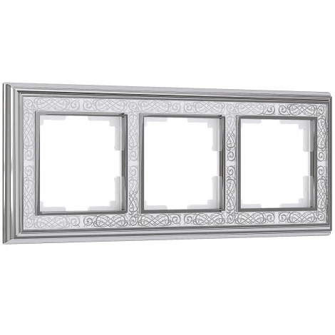 Рамка на 3 поста (хром/белый) W0031431 (a051330)