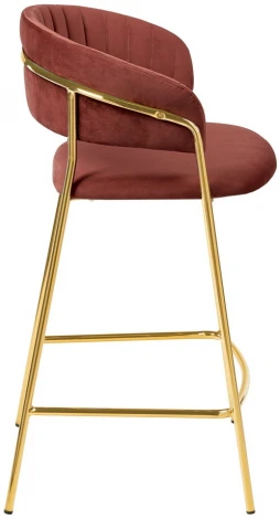 Стул полубарный Turin терракотовый с золотыми ножками Bradex Home FR 0915