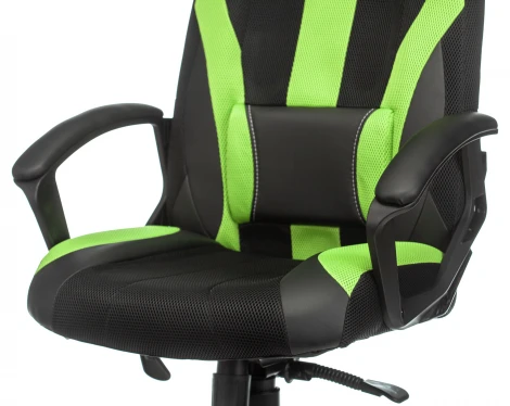 Кресло игровое Zombie VIKING-9 черный/салатовый текстиль/эко.кожа крестовина пластик