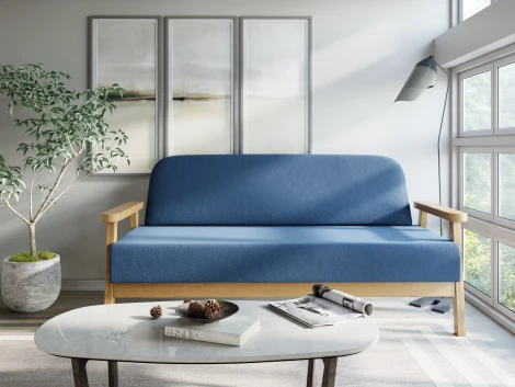 Диван Arsko прямой Флори М береза велюр голубой