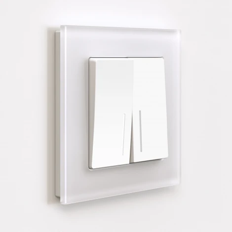 Выключатель двухклавишный с подсветкой (белый матовый) Werkel W1120161 (a059273)